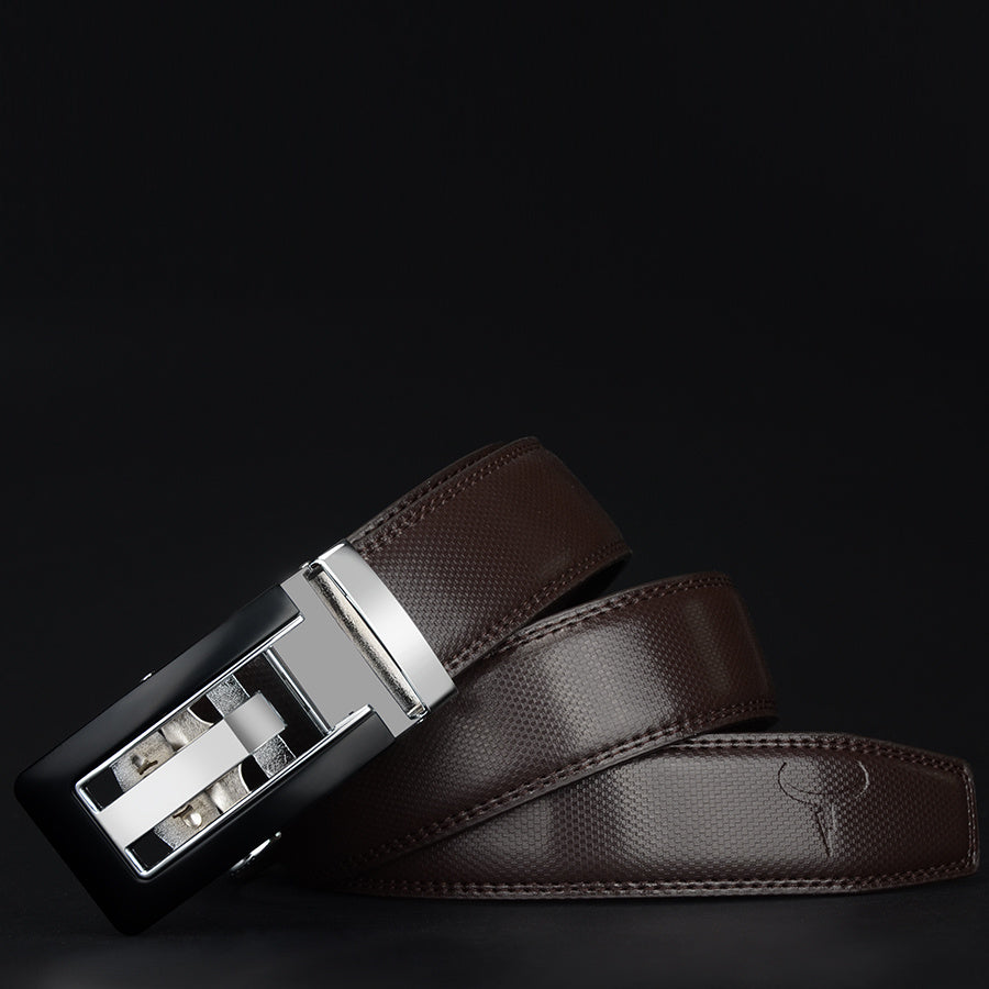 Men’s Leather Belt with Solid Alloy Buckle