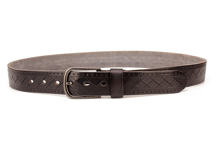Men's Leather Pin Buckle Belt – Head Layer Cowhide