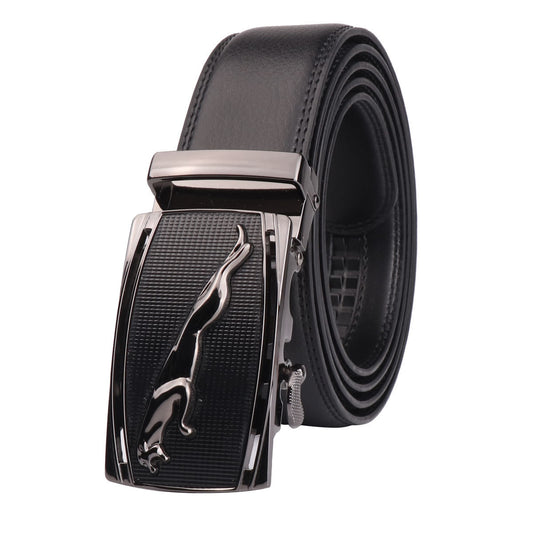 Men’s Cowhide Leather Belt - Secure Pin Buckle Fit