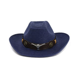 Vintage Unisex Straw Hat - Wide Brim Sun Protection Fedora