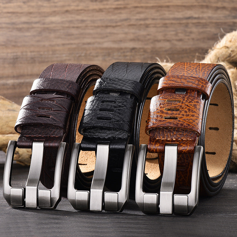 Men’s Versatile Double Skin Leather Casual Belt