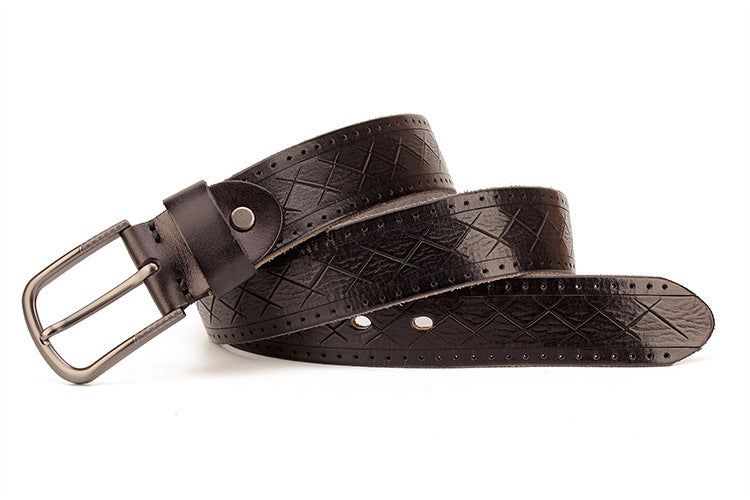 Men's Leather Pin Buckle Belt – Head Layer Cowhide