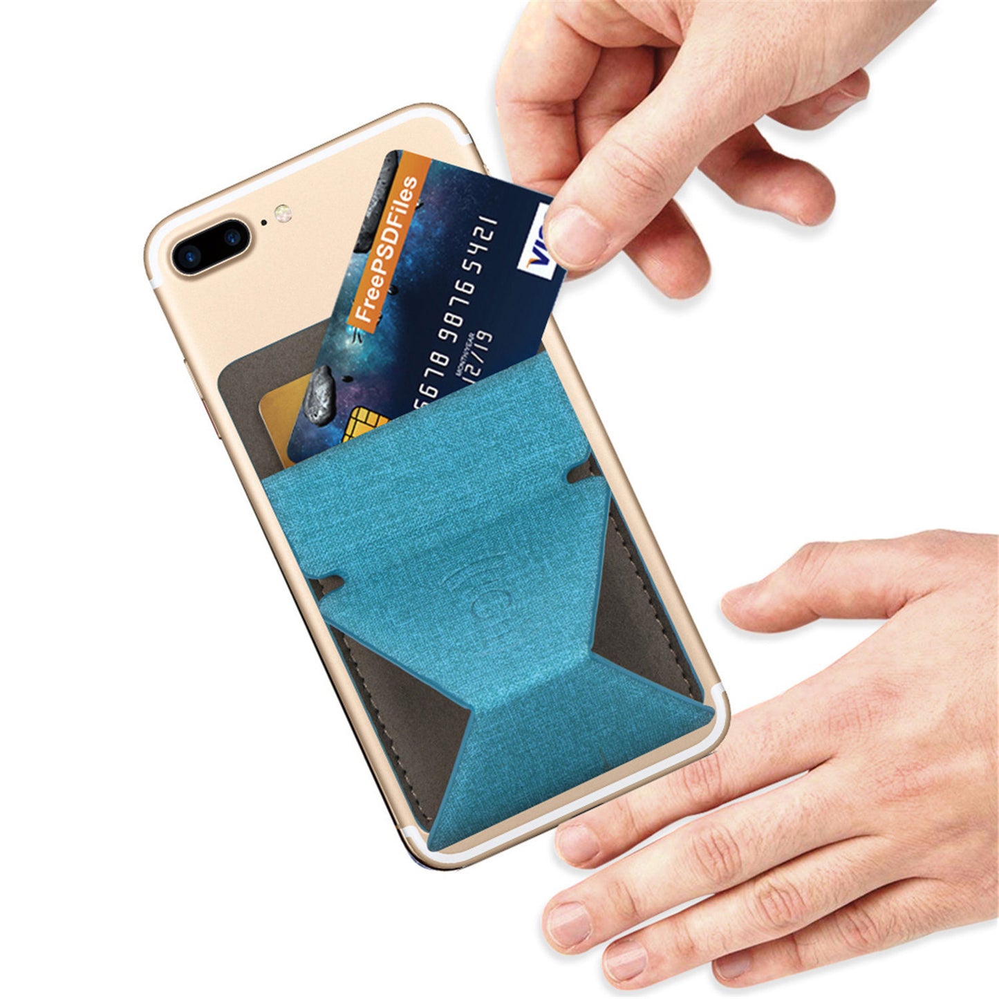 Compatible with Apple, Universal Slim Magnetic Car Holder Sticker Wallet For IPhone