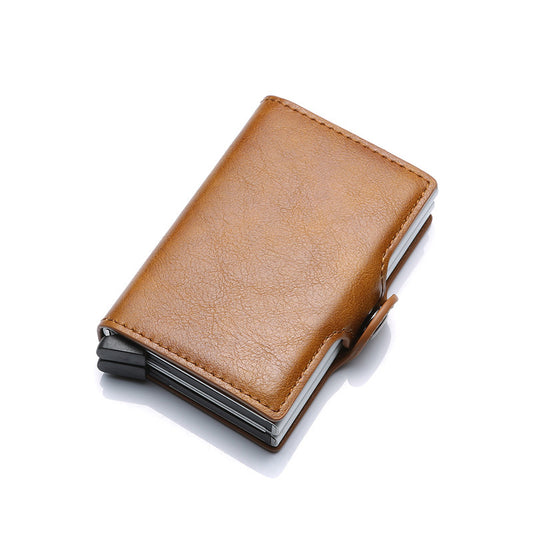 RFID Blocking PU Leather Mini Wallet with Money Clip and Credit Card Holder