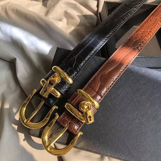 Women’s Dark Brown Leather Waist Belt – 105cm
