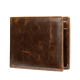 Men’s Business Multi-Card Leather Wallet – Anti-Magnetic, Vintage Short Wallet