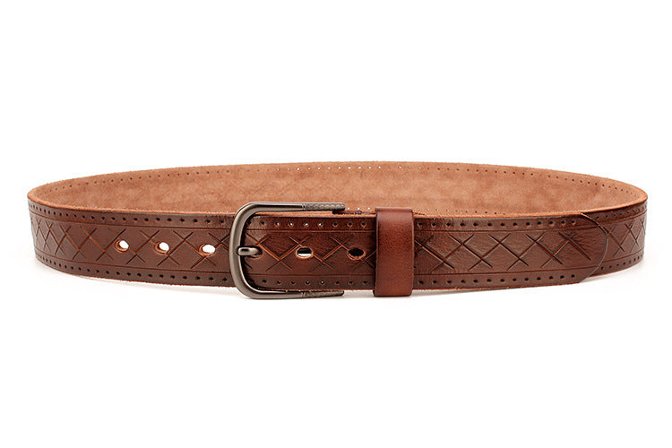 Men's Leather Pin Buckle Belt – Head Layer Cowhide