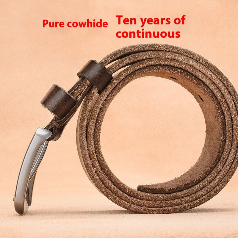 Men's 100% Italian Cow Leather Belt With Anti-Scratch Buckle