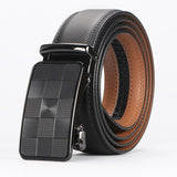 Men’s Statement Cow Leather Belt with Lattice Automatic Buckle