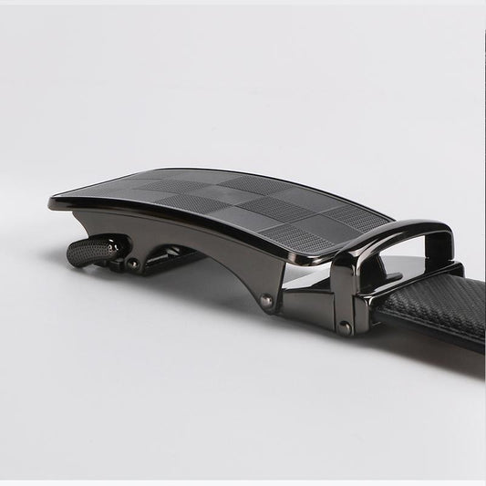 Men’s Casual Cow Leather Belt - Lattice Ratchet Comfort Fit