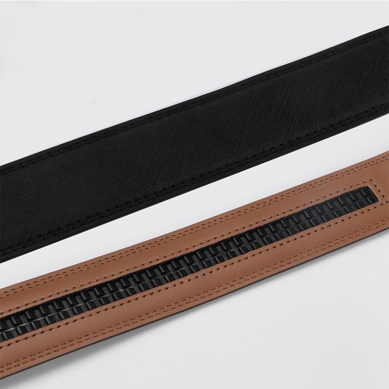 Men’s Statement Cow Leather Belt with Lattice Automatic Buckle
