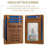 Mens Wallet RFID Blocking Wallets For Men Slim Wallets, 1 ID Window Front Pocket Wallet