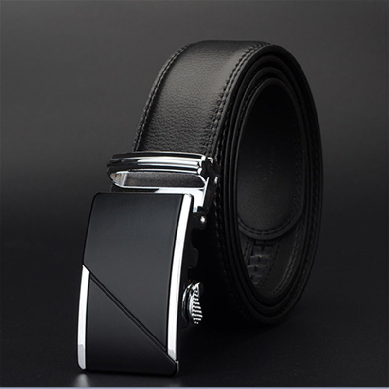 COWATHER Leather Automatic Buckle Statement Belt for Men