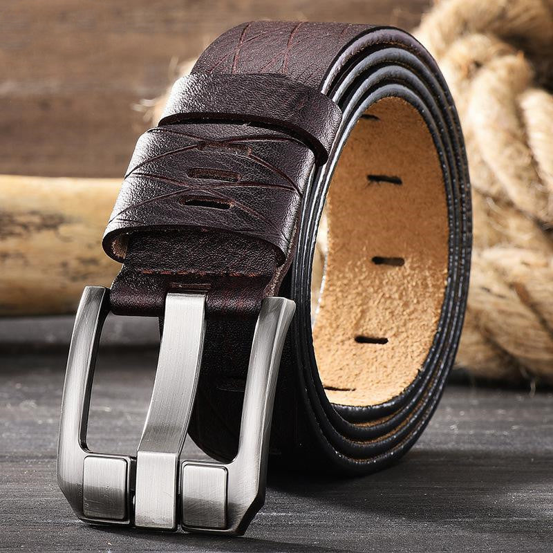 Men’s Versatile Double Skin Leather Casual Belt