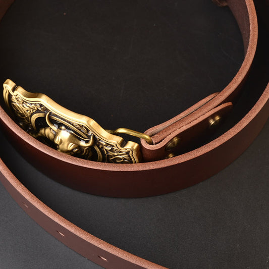 Western Cowhide Leather Belt - Durable Everyday Fit