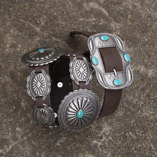 Boho Western PU Leather Wide Belt - Sculpted Waist Statement Piece