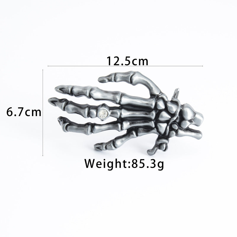Skull Claw Buckle Genuine Leather Rider Belt