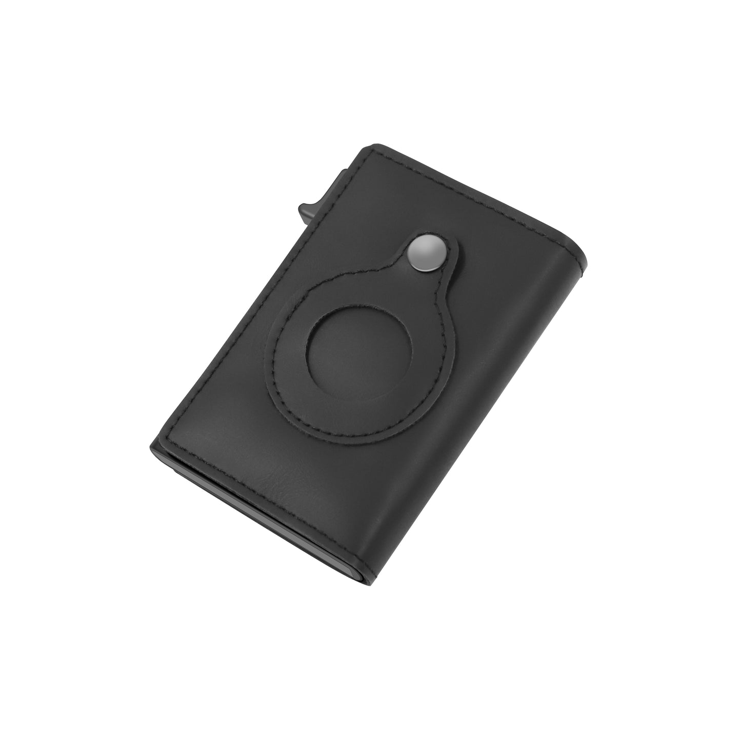 Slim PU Leather Credit Card Holder Wallet with AirTag Slot and RFID Blocking