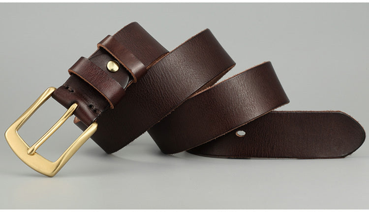 Handmade Cowhide Leather Rivet Belt for Men