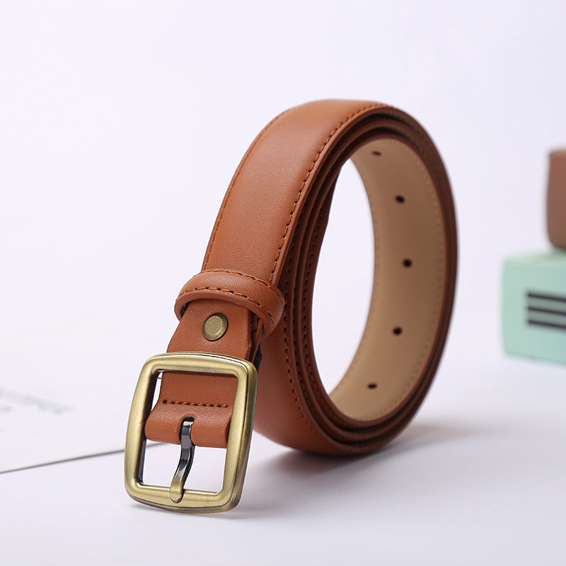Elegant Cowhide Leather Casual Belt for Men & Women