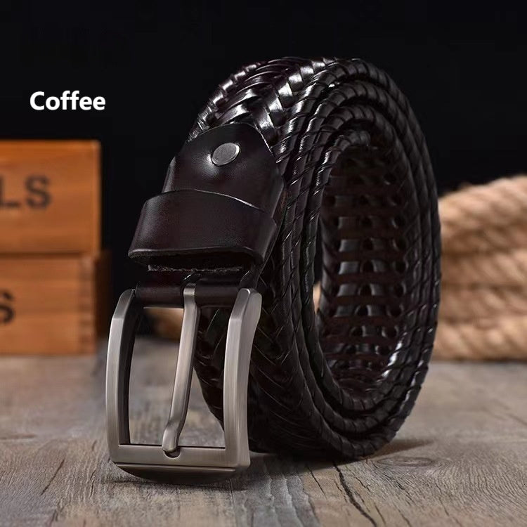 Handmade Leather Pin Buckle Belt – Casual Couple Style