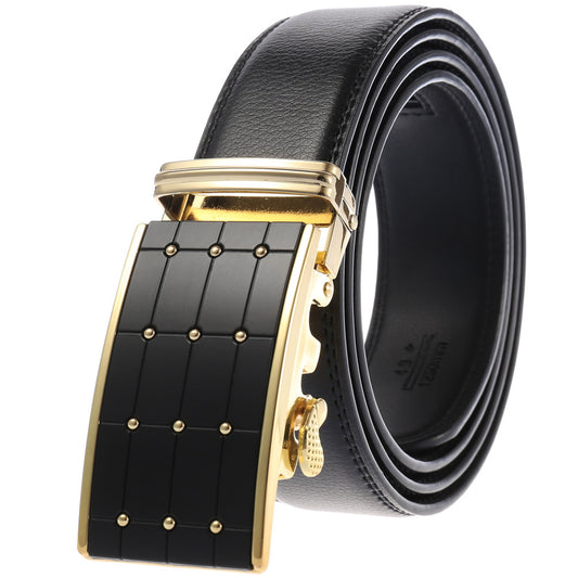 Men’s Leather Ratchet Belt - Adjustable Everyday Comfort