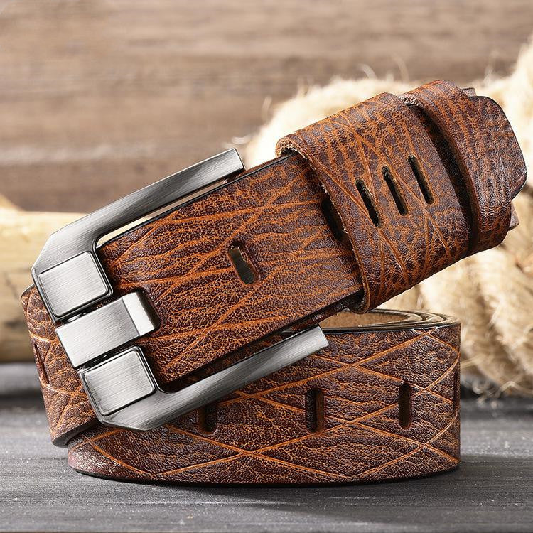 Men’s Versatile Double Skin Leather Casual Belt