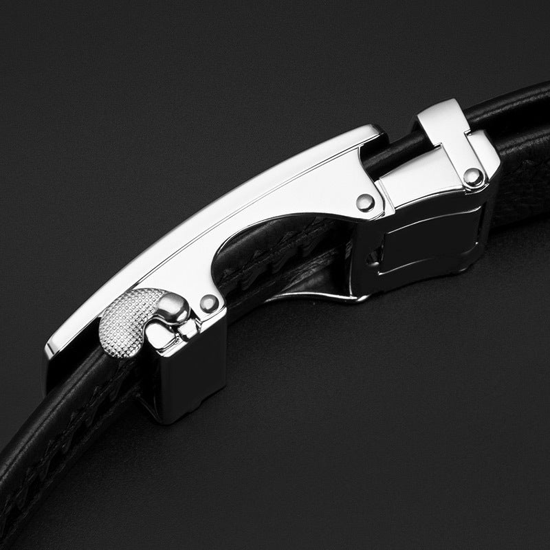 Men’s Glossy Leather Statement Belt
