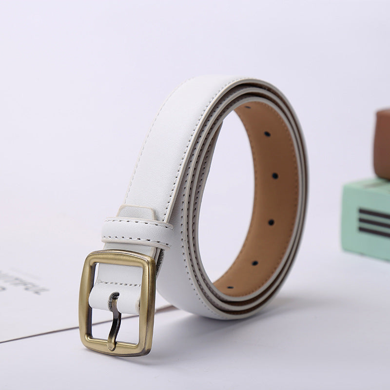 Elegant Cowhide Leather Casual Belt for Men & Women