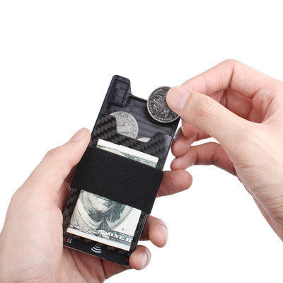 Minimalist Carbon Fiber Slim Front Pocket Wallet with RFID Blocking & Money Clip