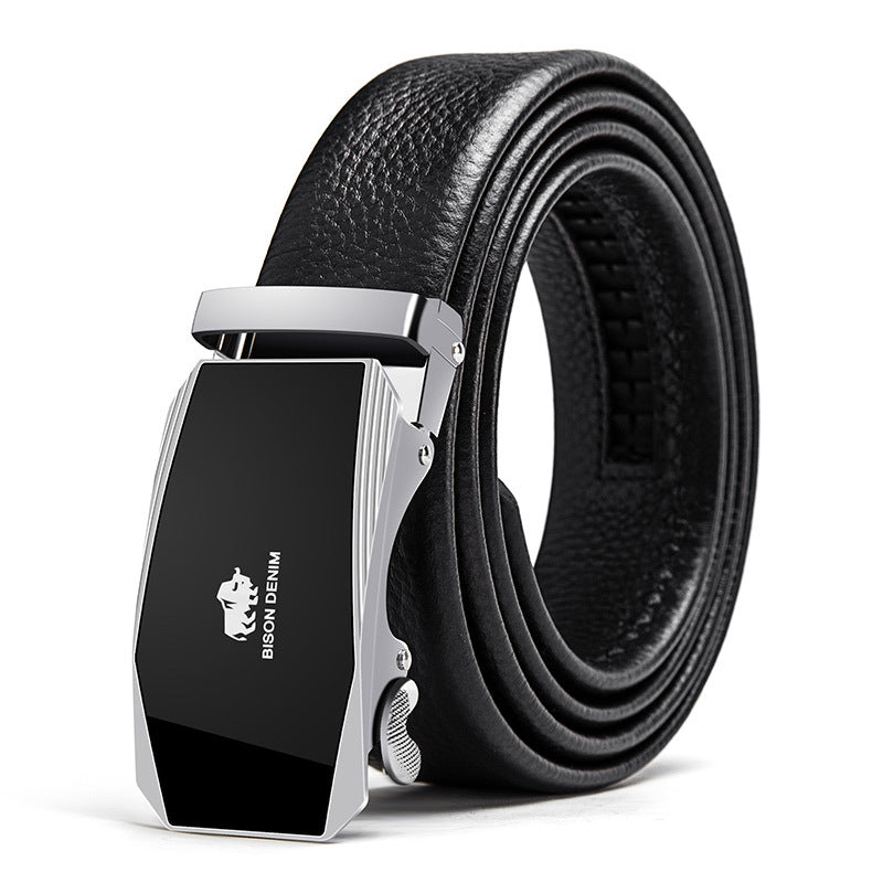 Men’s Glossy Leather Statement Belt
