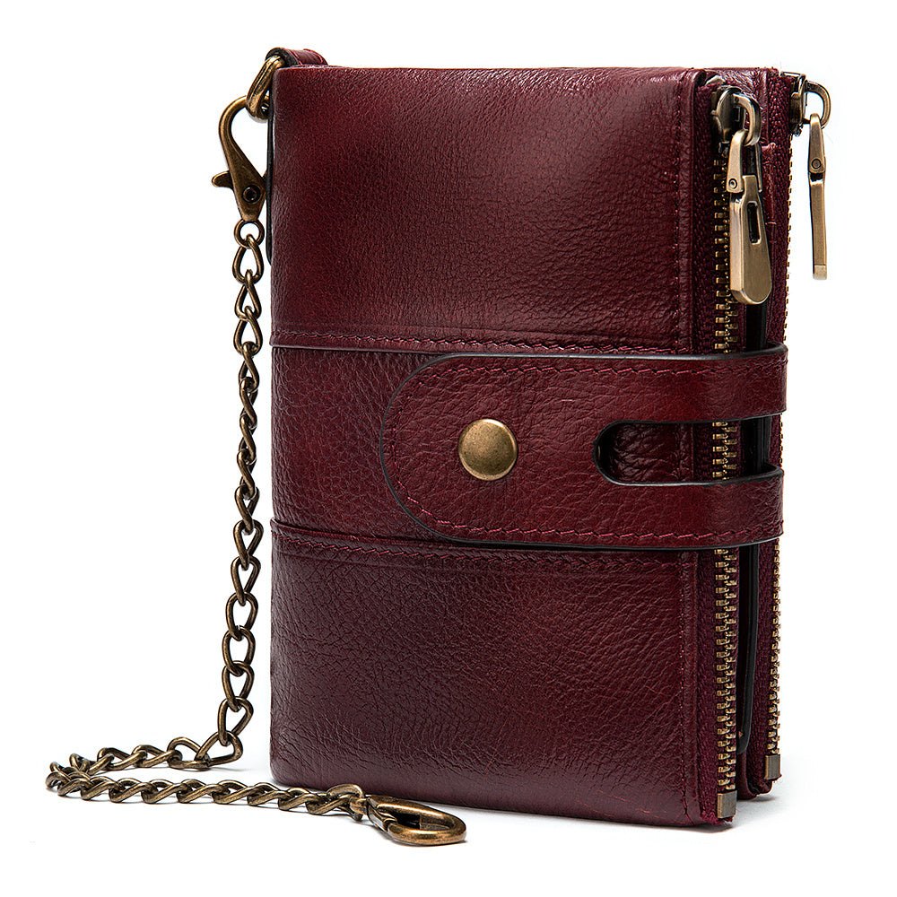 Cowhide men's anti-theft wallet