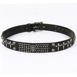 Punk Skull Head Leather Belt for Men