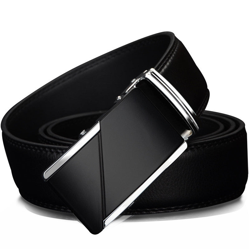 COWATHER Leather Automatic Buckle Statement Belt for Men
