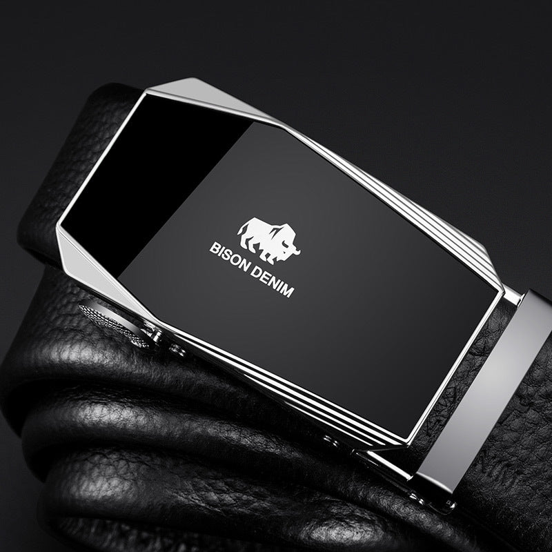 Men’s Glossy Leather Statement Belt
