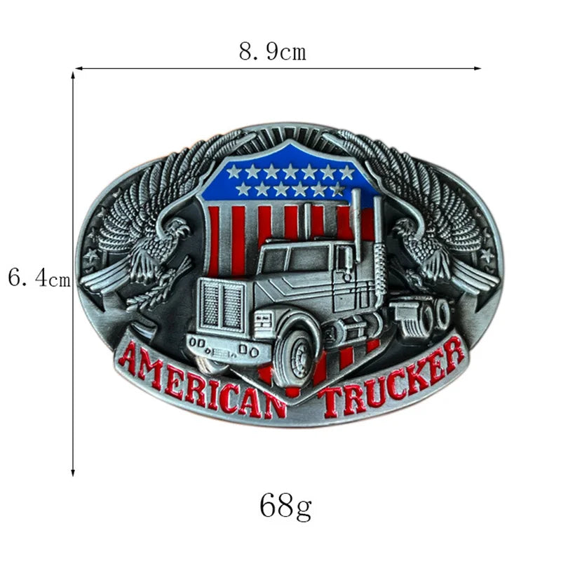 Men's American Trucker Eagle Western Zinc Alloy Belt Buckle