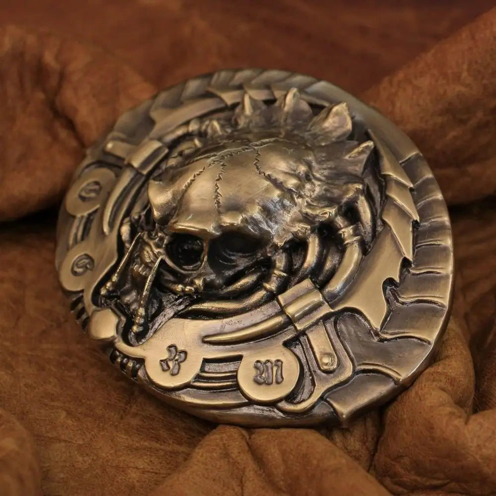 Men's 925 Sterling Silver AVP Predator Belt Buckle - Biker Punk Style