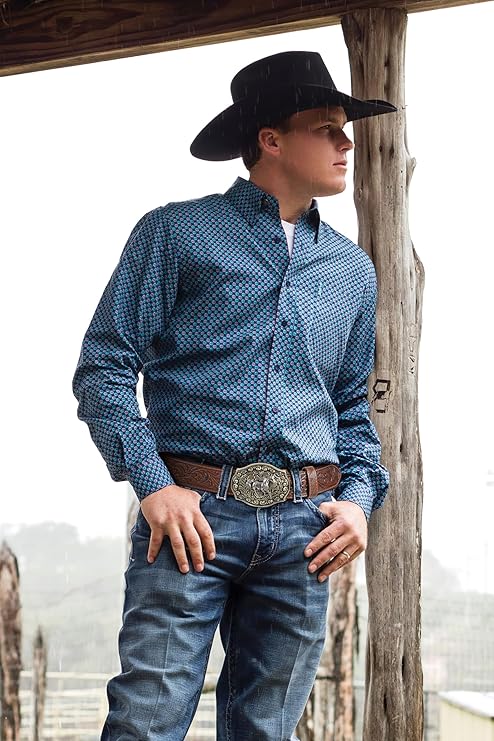 Western Cowboy Belt for Men – Retro Buckle Design