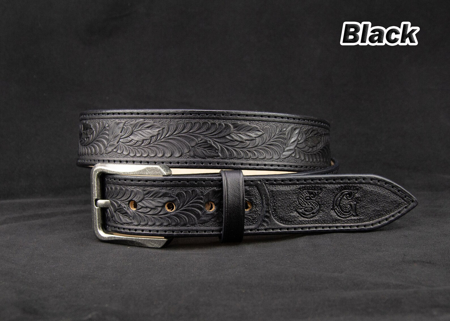 Personalized Tooled Western Leather Belt – Custom Made