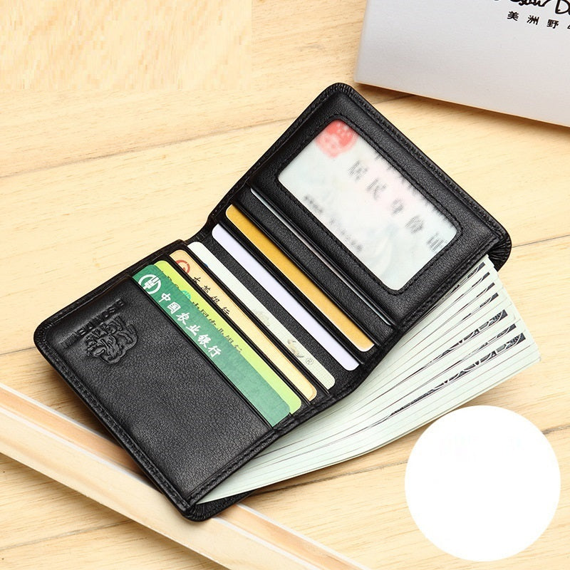 Men’s Short Genuine Leather Ultra-Thin Slim Wallet | Soft Business Style