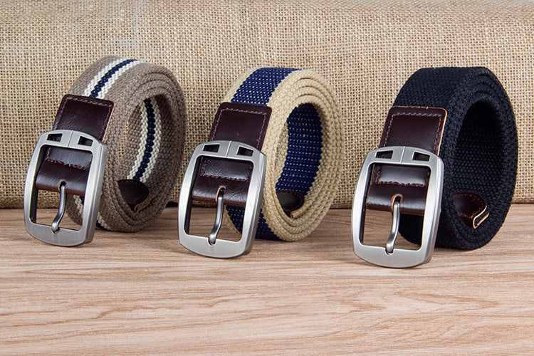 Men’s Outdoor Tactical Canvas Belt with Durable Alloy Buckle