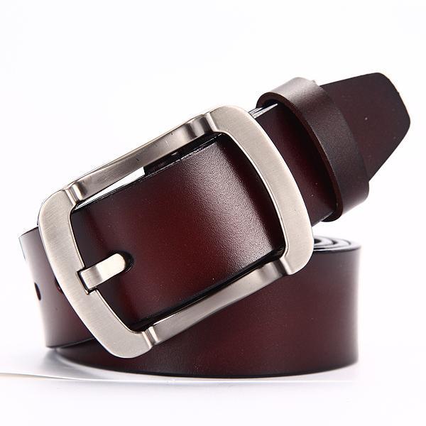 Fashion Men Genuine Leather Adjustable Pin Buckle Belt