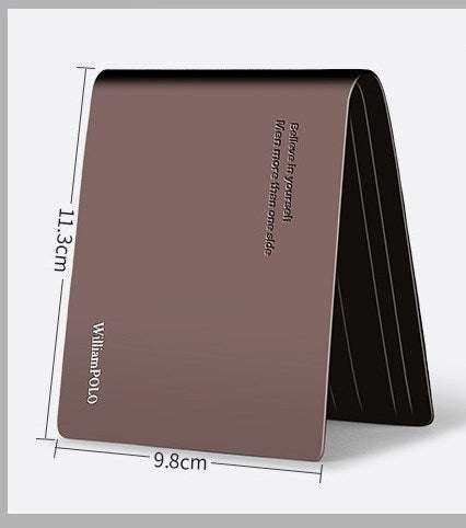 Short Men’s Wallet in Real Cowhide Leather with Multi Card Slots and Gift Box