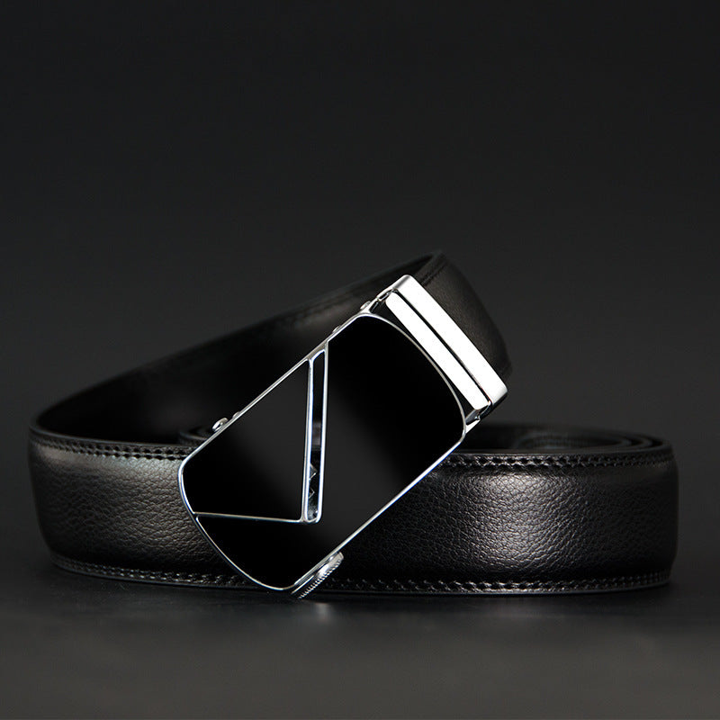 Men’s Statement Cowhide Belt with Automatic Buckle
