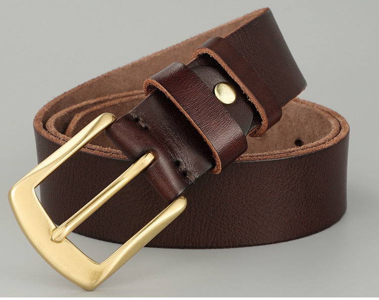 Handmade Cowhide Leather Rivet Belt for Men