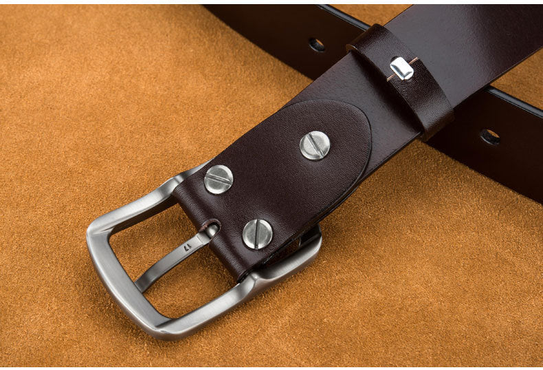 Men’s Plus Size Casual Cowhide Leather Belt