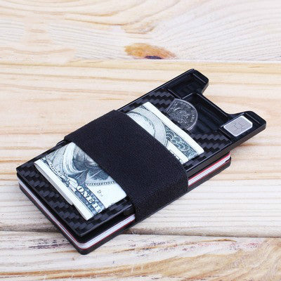 Minimalist Carbon Fiber Slim Front Pocket Wallet with RFID Blocking & Money Clip