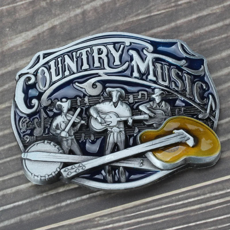 Men's Vintage Zinc Alloy Western Country Music Belt Buckle