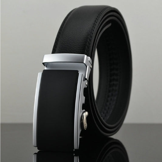 Men’s Ratchet Cowhide Leather Belt - Holeless Precision Fit