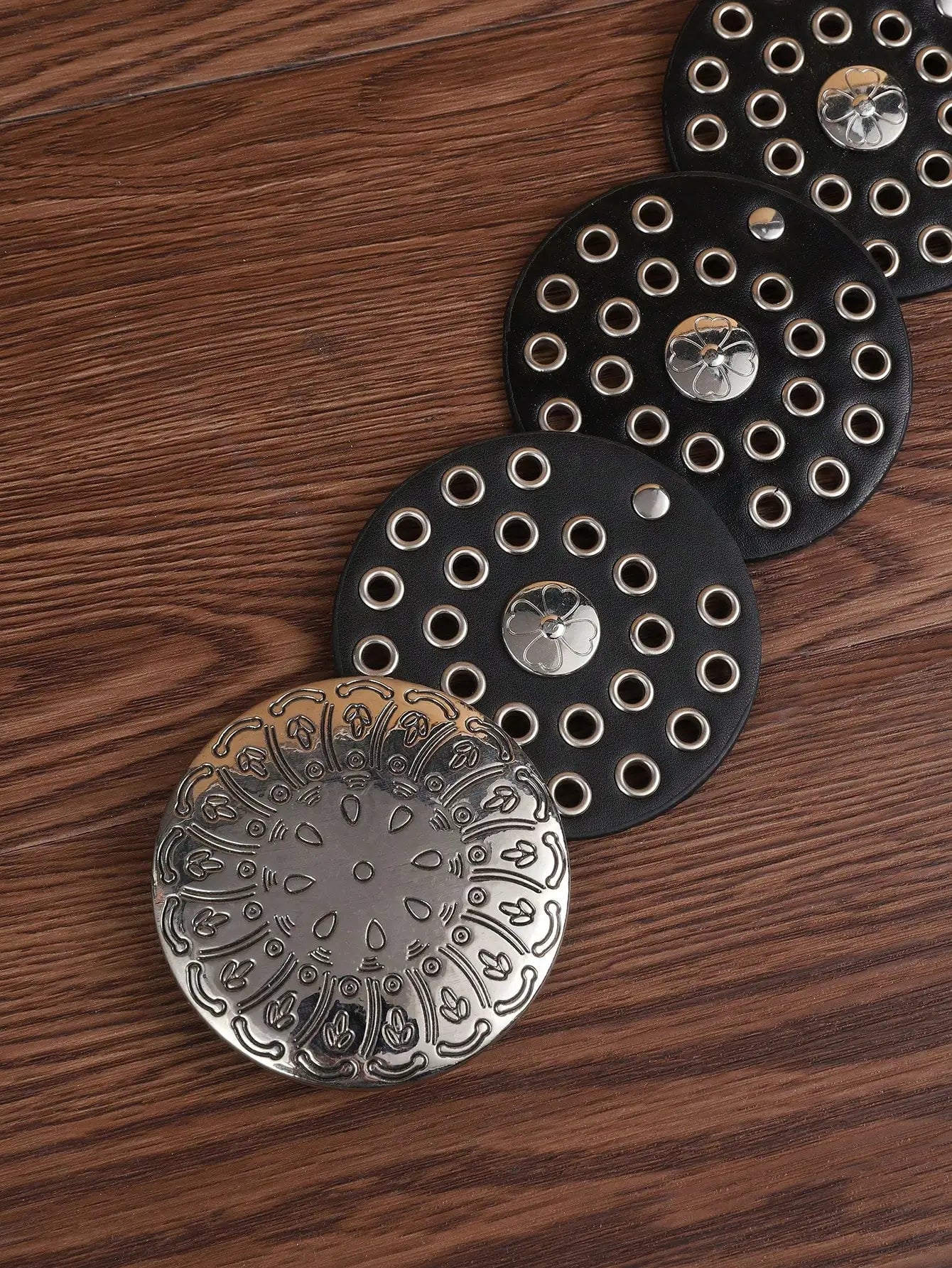 Women's Vintage Bohemian PU Leather Belt | Western Dot Pattern